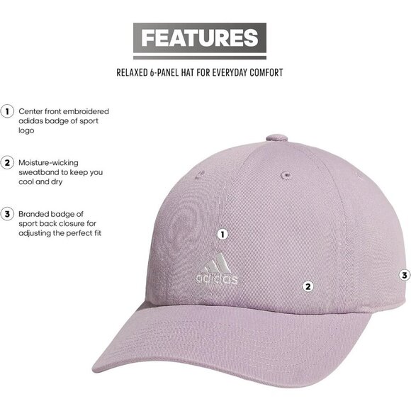 Adidas Women\'s Purple Off White Baseball Adjustable Cotton Athletic Relaxed Hat main image 6